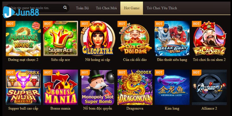 Điểm qua những trò chơi nổi bật tại Spade gaming Jun88